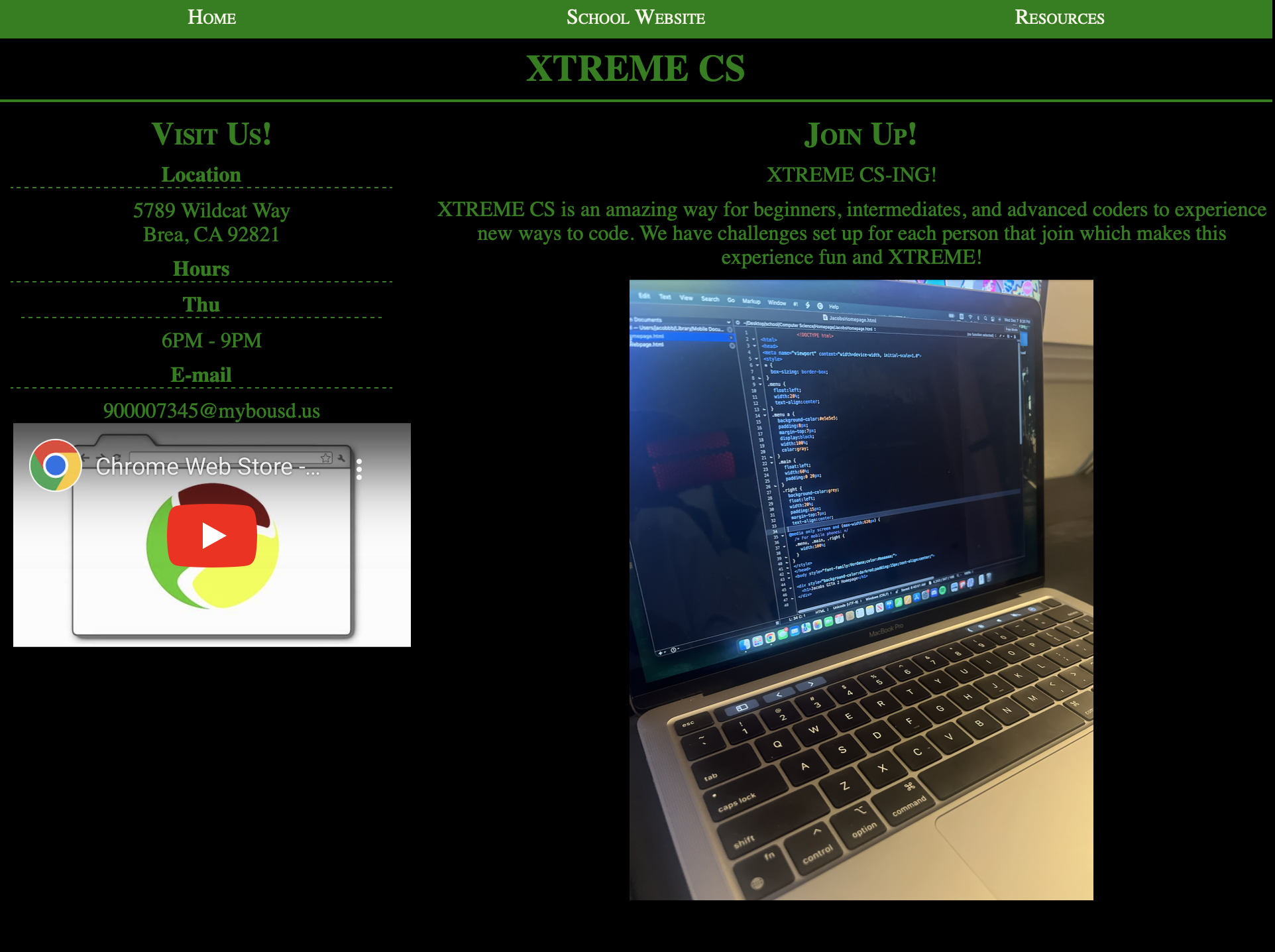 xtreme webpage screenshot